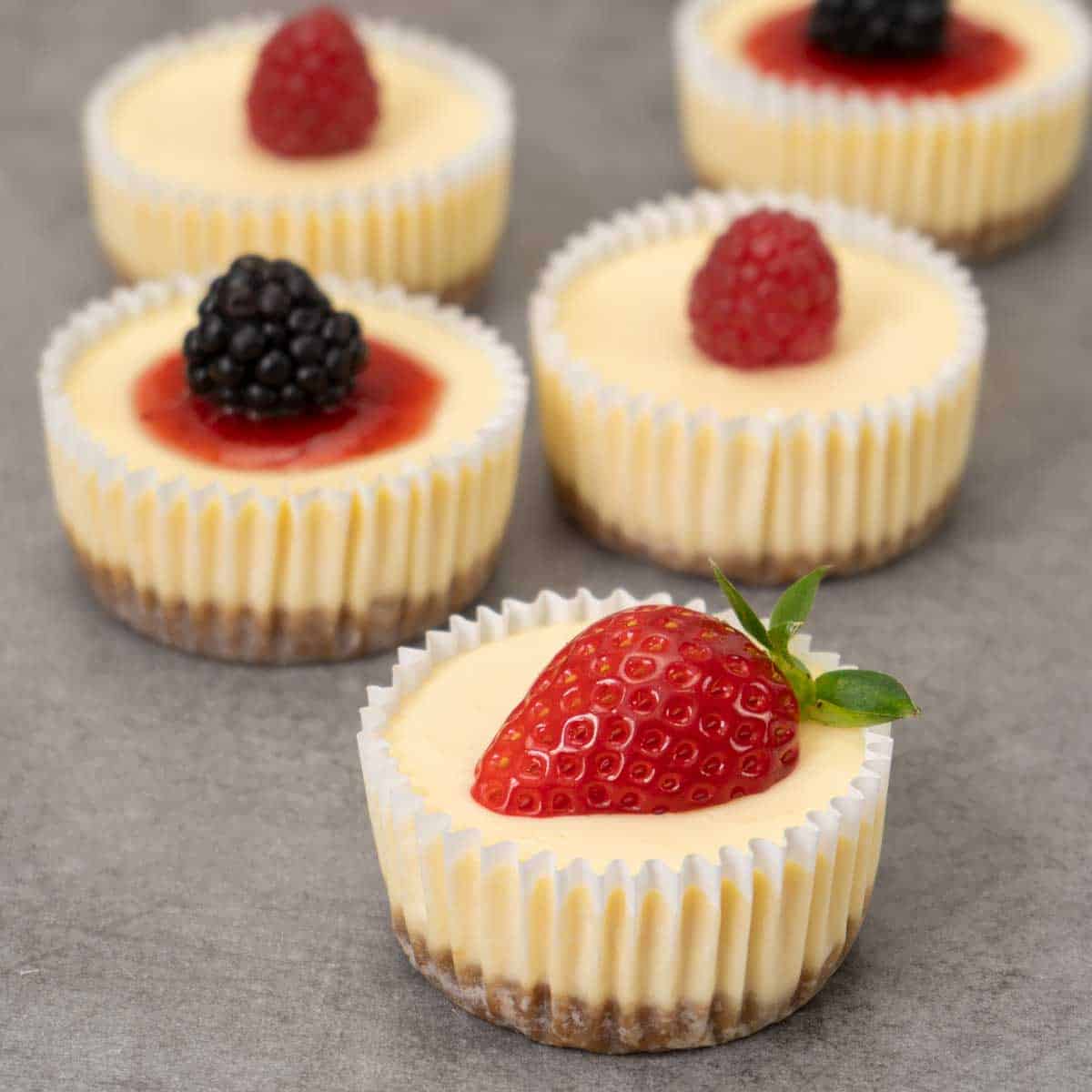 Mini Ricotta Cheesecakes - Baker by Nature