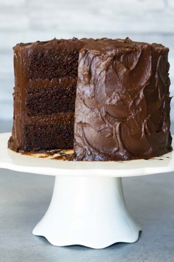 Devil's Food Cake With Sour Cream Chocolate Frosting - El Mundo Eats