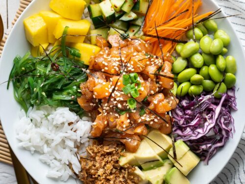 Cooked Salmon Poke Bowl 