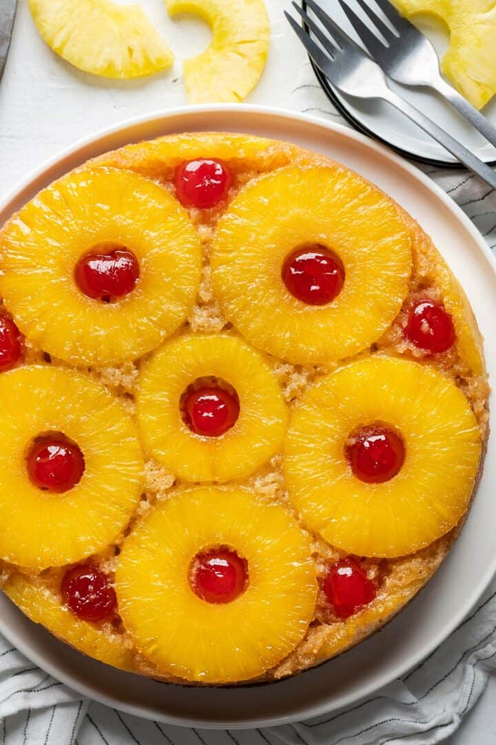 Healthy Pineapple Upside Down Cake - El Mundo Eats