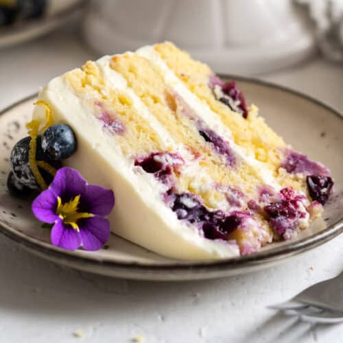 Fresh Blueberry Pie Cake with Buttercream Frosting