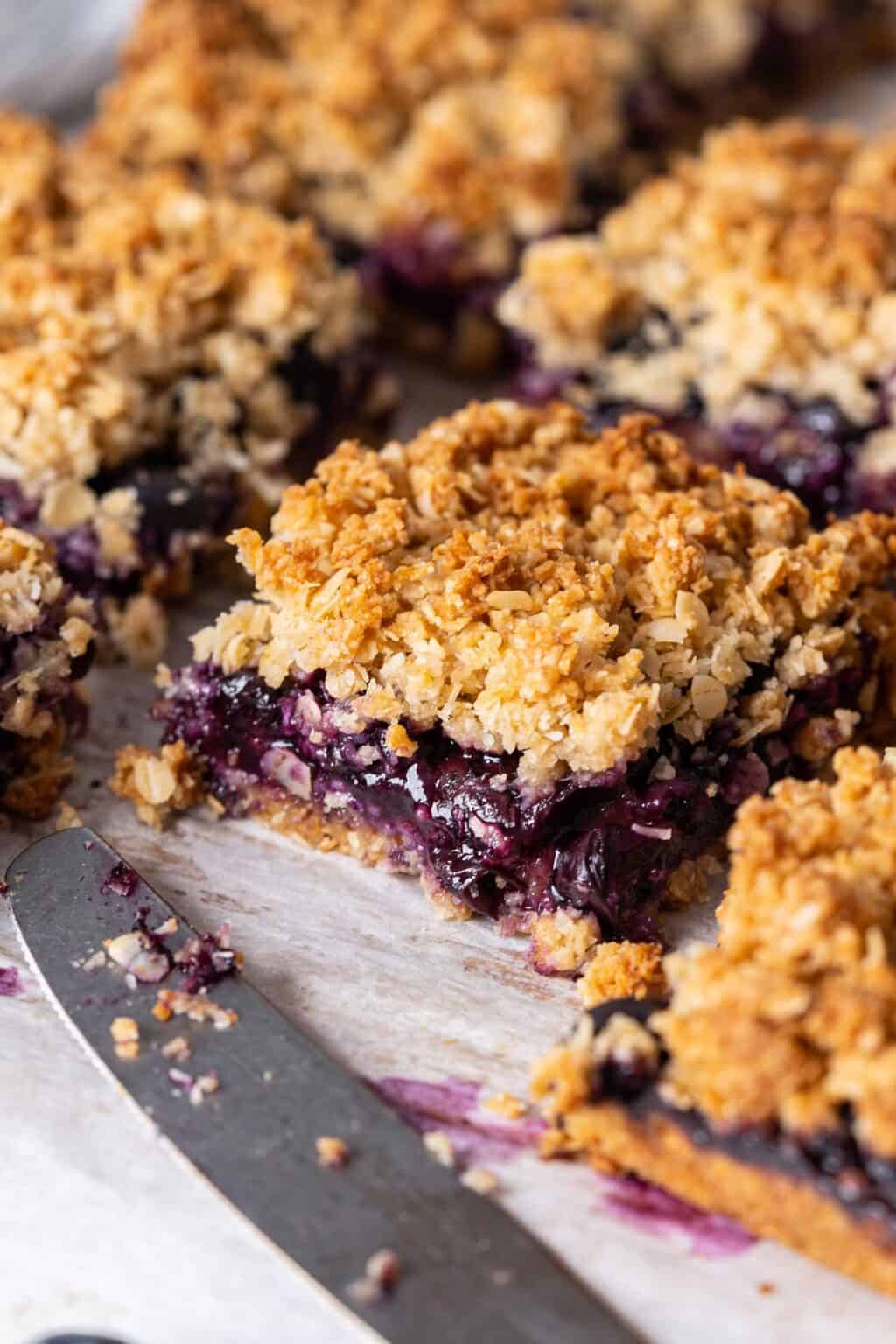 Healthy Blueberry Crumb Bars - El Mundo Eats