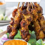 Malaysian chicken satay for Pinterest.