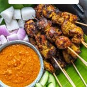 Malaysian chicken satay for Pinterest.