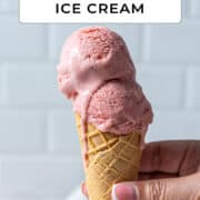 Strawberry ice cream for Pinterest.