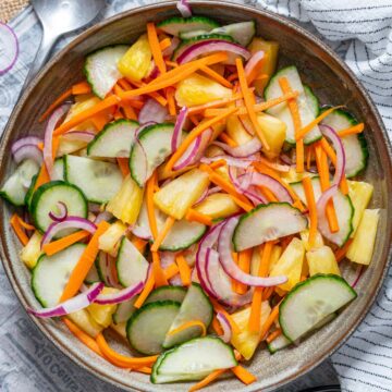 Cucumber and pineapple salad.