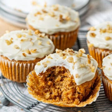 Healthy carrot cake muffins.