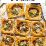 Caramelized onion tartlets for Pinterest.