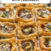 Caramelized onion tartlets for Pinterest.