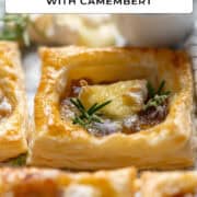 Caramelized onion tartlets for Pinterest.