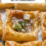 Caramelized onion tartlets for Pinterest.