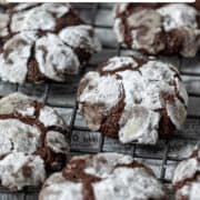 Chocolate crinkle cookies for Pinterest.