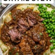 Slow cooker Spanish oxtail stew for Pinterest.