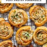 Puff pastry pinwheels for Pinterest.