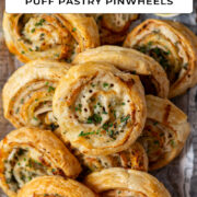 Puff pastry pinwheels for Pinterest.