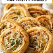 Puff pastry pinwheels for Pinterest.