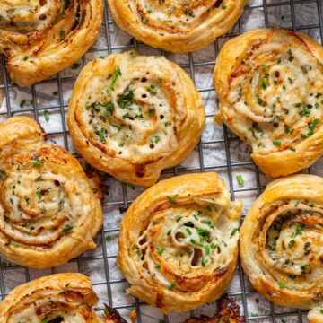 Turkey and cheese puff pastry pinwheels for FP.